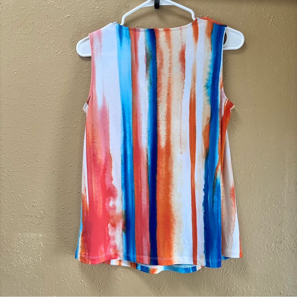 Worthington Orange and Blue Striped Blouse - Picture 4 of 5